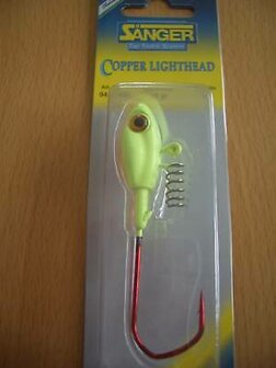 S&auml;nger Copper lighthead, Loodkop van  16 gr + haak  6/0