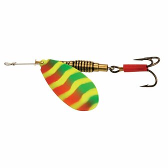 Veltic Classic verzwaarde spinner, bladmaat 1, 2 gram yelloow/green/red