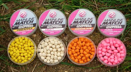 Mainline  match  ronde wafters ,8mm,  50 ml . pineapple geel   op=op