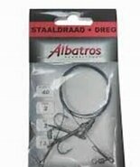 Albatros Staaldraad met dreg, 40cm,, #2/0, 13,5 kg,  2 stuks