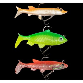 Zebco  Pike Lure Pack, 12 cm, 3st in verpakking, Fluoro