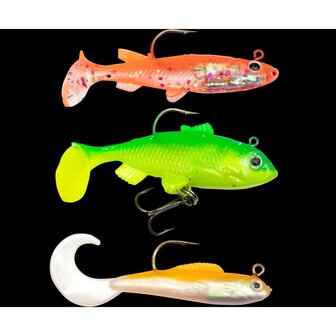 Zebco imitatie Perch Lure Pack, 6 cm, 3st in verpakking, in Fluoro kleuren