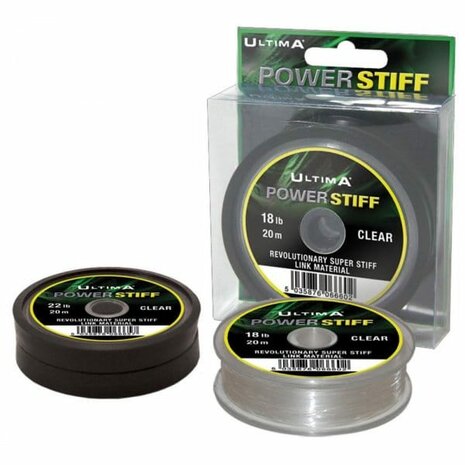 Ultima Power Stiff,Superstiff link material, 18 lb 20 m, clear